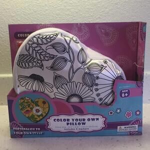 Girls Color Your Own Heart-Shaped Pillow